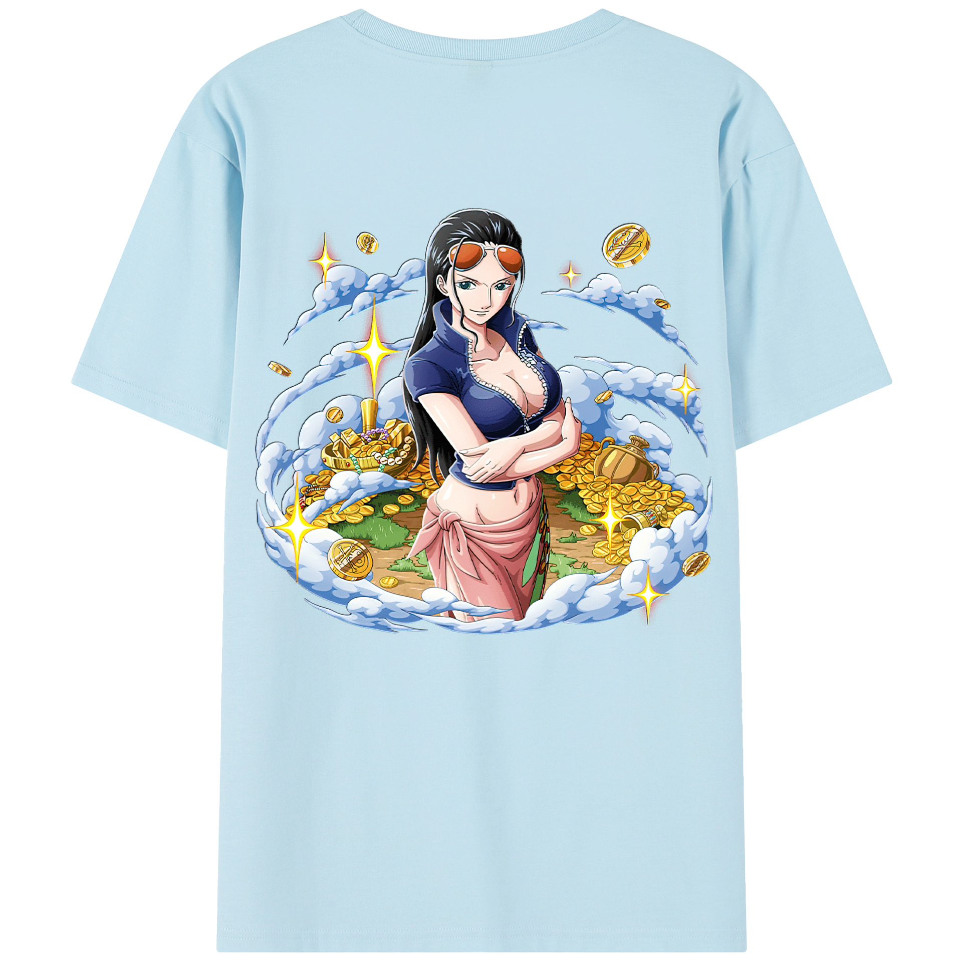ワンピース ニコ・ロビン ONE PIECE Nico Robin 綿100％半袖Tシャツ（背面プリント）